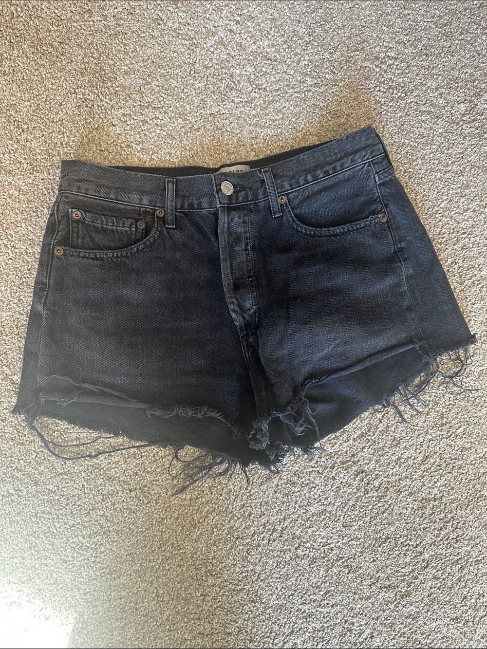 Agolde Black Denim Shorts 28